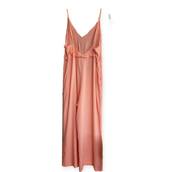 Free People sleeveless peach embroidered boho tie-waist Fonda jumpsuit | in S | - Picture 3 of 16